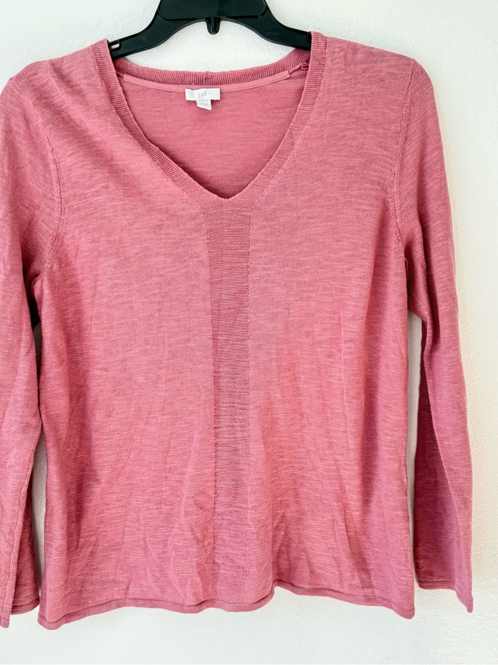 J. Jill Dusty Rose V-Neck Long Sleeve Knit Top